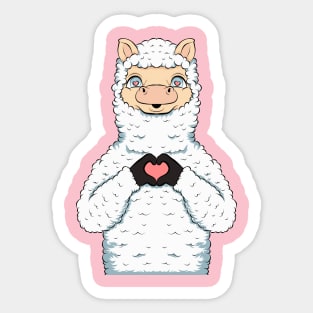 llama funny and loving Sticker